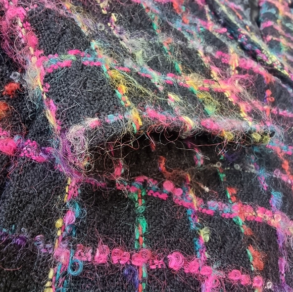 Vintage 90s Vibrant Checkered Multi-Coloured Lined Blazer Jacket - Picture 6 of 12